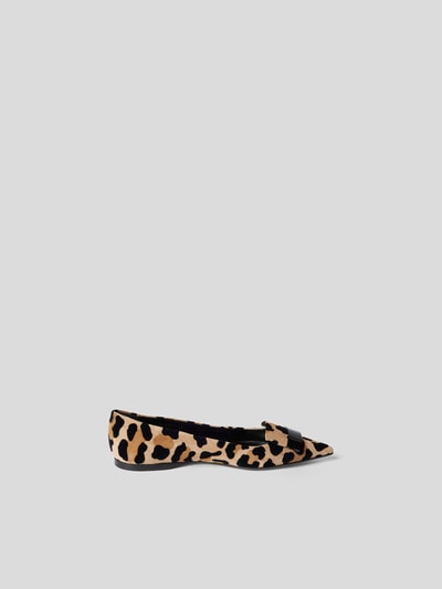 Sergio Rossi Penny-Loafer mit Animal-Print Beige 5