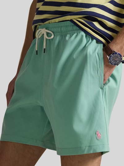 Polo Ralph Lauren Underwear Badeshorts mit Logo-Stitching Modell 'TRAVELER' Mint 3