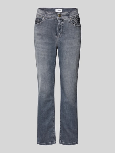 Cambio Bootcut jeans met siersteentjes, model 'PIPER' Lichtgrijs - 2