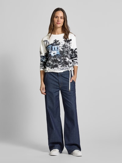 monari Sweatshirt met tunnelkoord Offwhite - 1