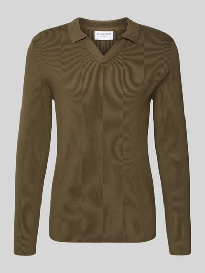 Lindbergh Relaxed fit pullover met structuurmotief Olijfgroen - 2