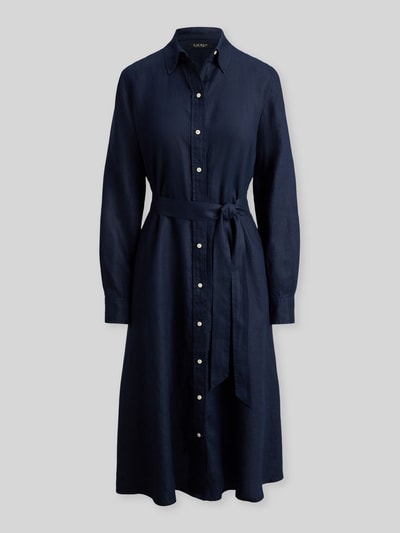 Lauren Ralph Lauren Tailliertes Freizeitkleid aus reinem Leinen Marine 2