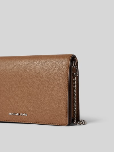 MICHAEL Michael Kors Clutch met runderleer en labelapplicatie, model 'JET SET' Taupe - 3