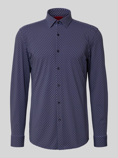 HUGO Koszula biznesowa o kroju slim fit z materiału ze streczem model ‘KENNO’ Granatowy 2