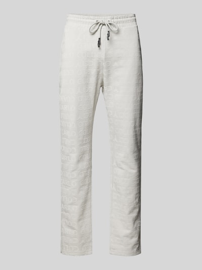 CARLO COLUCCI Straight Leg Sweatpants mit Label-Muster Hellgrau 2