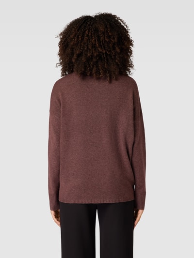 Only Gebreide pullover met V-hals, model 'RICA LIFE' Bordeaux gemêleerd - 5