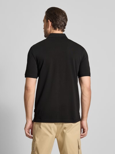 bugatti Regular Fit Poloshirt mit Reißverschluss Black 5