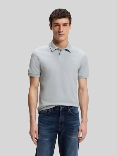 BOSS Orange Regular Fit Poloshirt aus Baumwoll-Mix Modell 'Passenger' Eisblau 4
