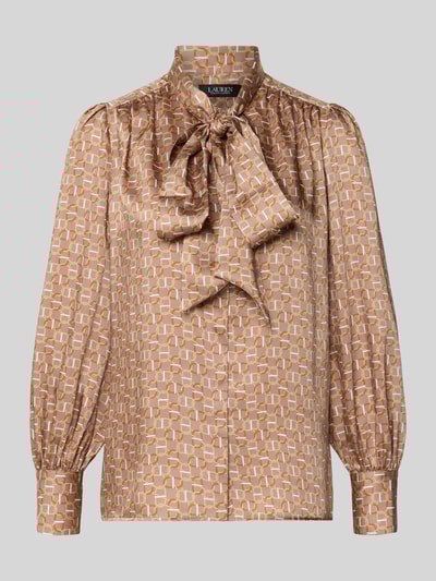 Lauren Ralph Lauren Regular Fit Bluse mit Zierschleife Modell 'Klaryce' Beige 2