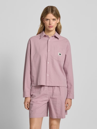 Carhartt Work In Progress Bluzka o kroju regular fit z kieszenią na piersi model ‘Toland’ Różowy 4