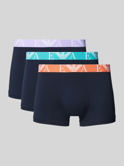 Emporio Armani Trunks mit elastischem Label-Bund im 3er-Pack Dunkelblau 1