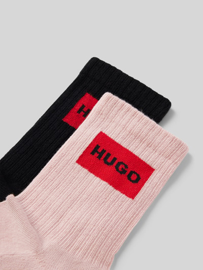 HUGO Sneakersokken met labelstitching in een set van 2 paar Roze - 2