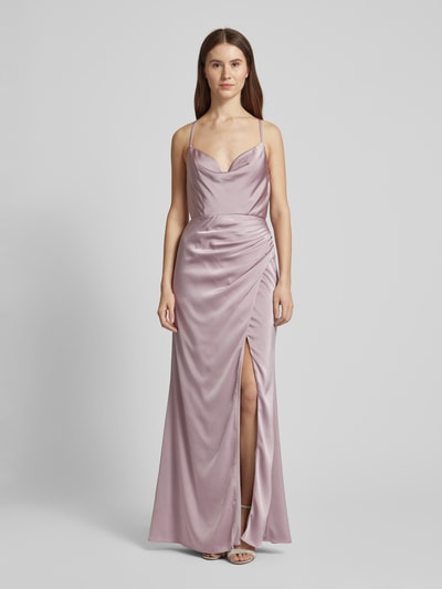 Laona Abendkleid mit seitlicher Raffung Mauve 4