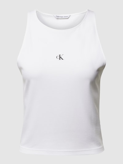 Calvin Klein Jeans Top met labelprint, model 'ARCHIVAL MILANO' Wit - 2