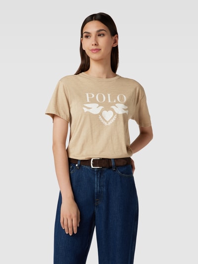 Polo Ralph Lauren T-Shirt mit Label-Motiv-Print Taupe 4