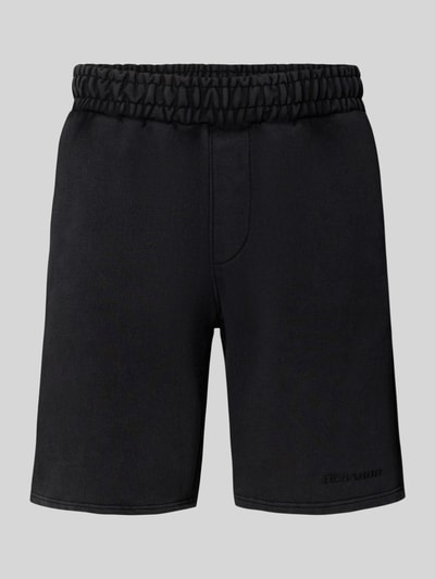 Produktfoto, Shorts mit elastischem Bund und Logo-Stitching von Pegador im Baumwoll-Mix, Loose Fit, schwarze Farbe, strukturierte Oberfläche
