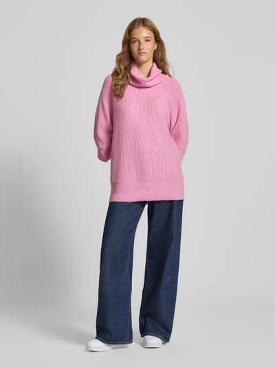 Only Loose fit coltrui met raglanmouwen, model 'WHITNEY' Lila gemêleerd - 1