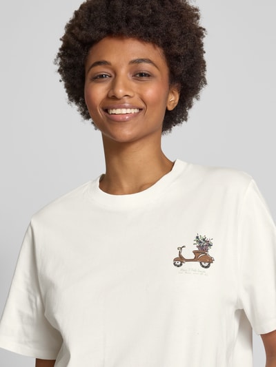 Marc O'Polo Denim T-Shirt mit Label-Print Weiss 3