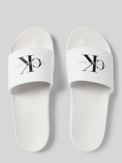 CK Calvin Klein Slides mit Label-Print Weiss 3