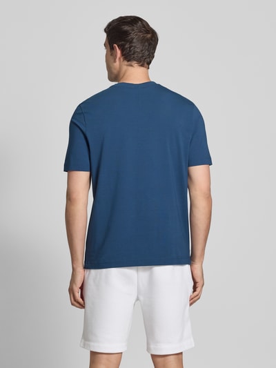 BOSS Orange T-shirt met labelprint Jeansblauw - 5