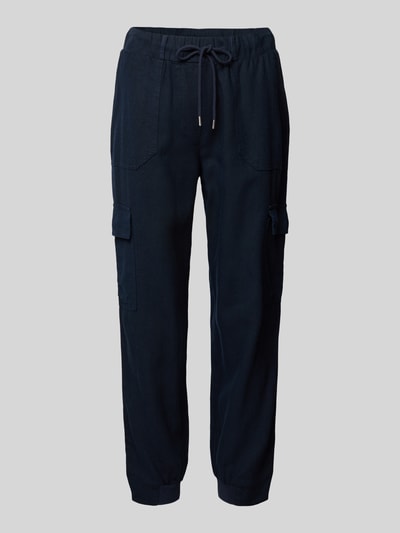 FREE/QUENT Tapered Fit Leinenhose mit Cargotaschen Modell 'Lava' Dunkelblau 2