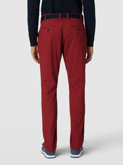 MCNEAL Slim fit chino met riem Rood - 5