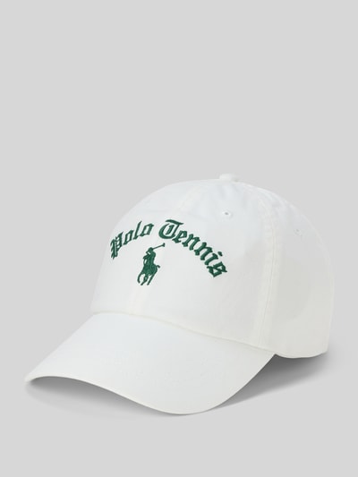 Polo Ralph Lauren Czapka z daszkiem z wyhaftowanym logo z czystej bawełny Złamany biały 1