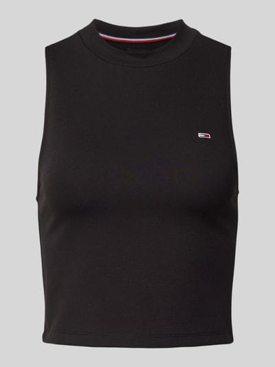 Tommy Jeans Cropped Tanktop mit Label-Stitching Black 2