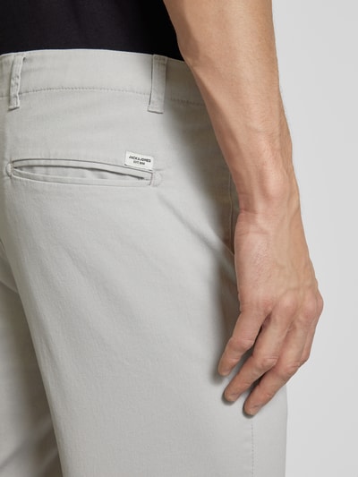 Jack & Jones Regular fit korte chino met riemlussen, model 'DAVE' Lichtgrijs - 3