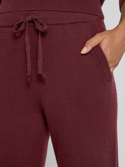 Jake*s Casual Joggingbroek van kasjmier met elastische band Aubergine - 3