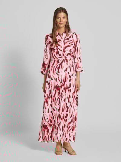 YAS Maxi-jurk met knoopsluiting, model 'SAVANNA' Donkerrood - 4