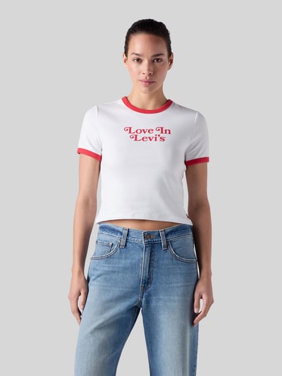 Levi's® Slim Fit T-Shirt aus Baumwoll-Mix Rot Melange 4