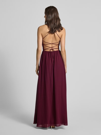 Laona Sukienka wieczorowa z cienkimi ramiączkami i marszczeniami Bordowy 5