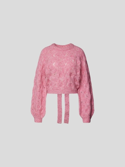 Custommade Pullover mit Zopfmuster Pink 2
