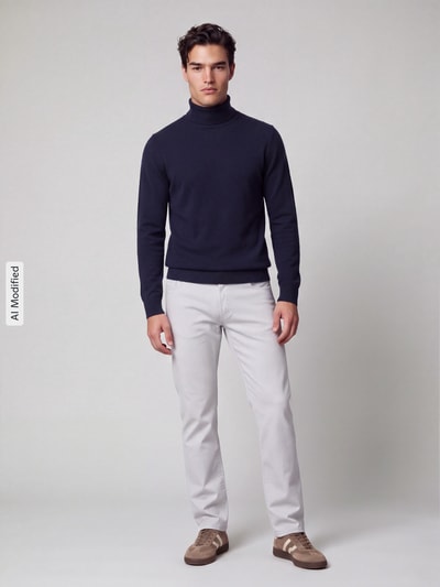 Selected Pullover mit Rollkragen Dunkelblau 1