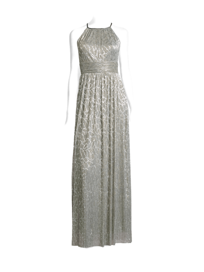 Jake*s Cocktail Abendkleid mit metallisch schimmerndem Muster Silber 4
