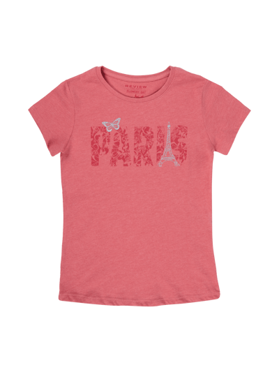 Review for Teens T-Shirt mit Paris-Print und Glitter-Effekt Pink Melange 1