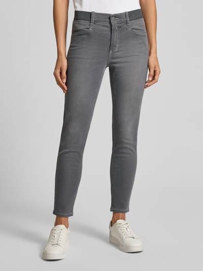 Angels Slim fit jeans met logostitching, model 'Ornella' Middengrijs - 4