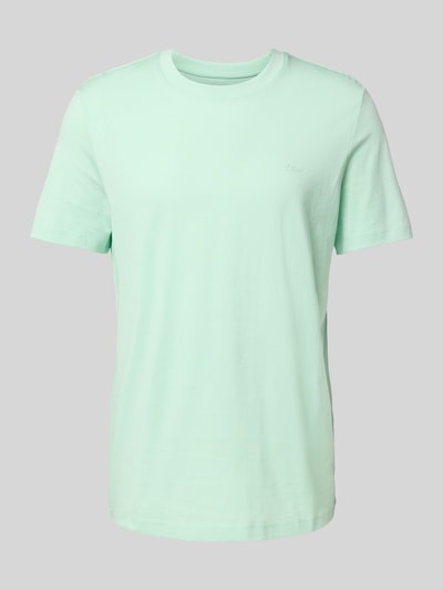 s.Oliver RED LABEL Regular Fit T-Shirt aus reiner Baumwolle mit gummiertem Label Print Mint 2