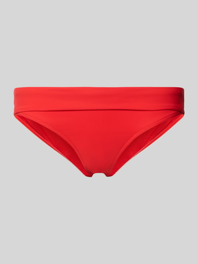 Produktfoto, Bikini-Hose mit Stretch-Anteil Modell 'MERENDA' von Banana Moon in Rot, glatte Textur, elastischer Bund, eng anliegende Passform