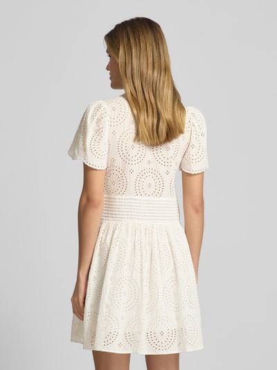 BOSS Orange Mini-jurk met broderie anglaise, model 'Debrody' Offwhite - 5