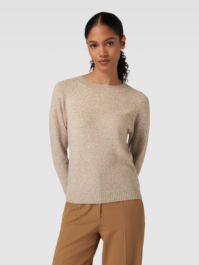 Vero Moda Strickpullover mit Rundhalsausschnitt Modell 'DOFFY' Beige Melange 4