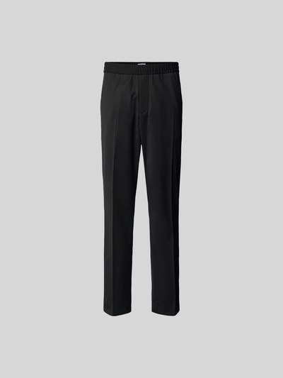 Produktfoto, Straight Fit Stoffhose mit Woll-Anteil von Filippa K, Elastischer-Material-Mix, Schwarz, Bundfalten, Eingrifftaschen, glatte Textur