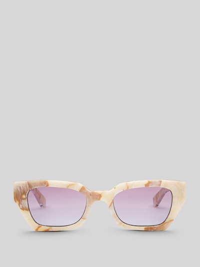 MessyWeekend Quadratische Sonnenbrille Modell 'LUNA' Beige 1