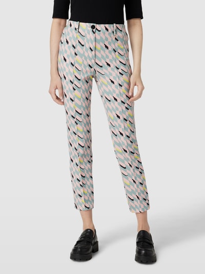 Marc Cain Slim fit broek met grafisch motief, model 'COLLECTIONS' Petrol - 4