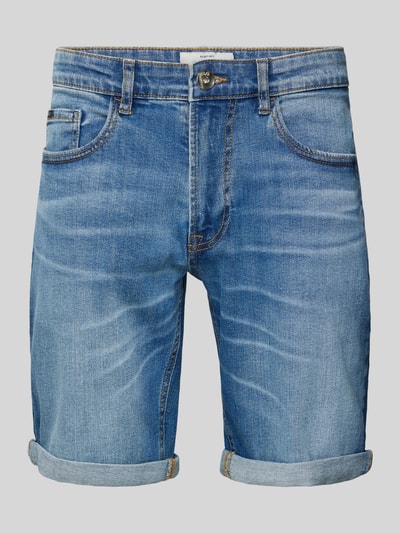Redefined Rebel Szorty jeansowe o kroju regular fit z przetarciami model ‘PORTO’ Jeansowy niebieski 2