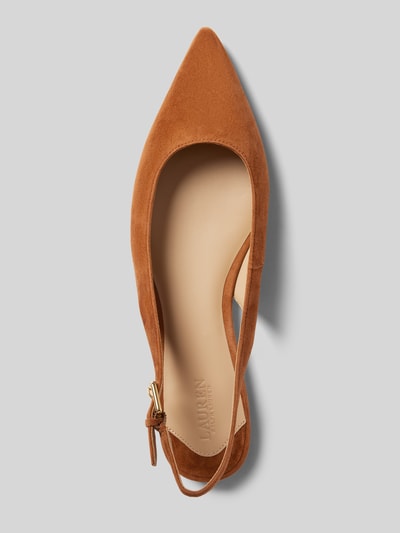 Lauren Ralph Lauren Ballerina's met doornsluiting, model 'LONDYN' Camel - 3