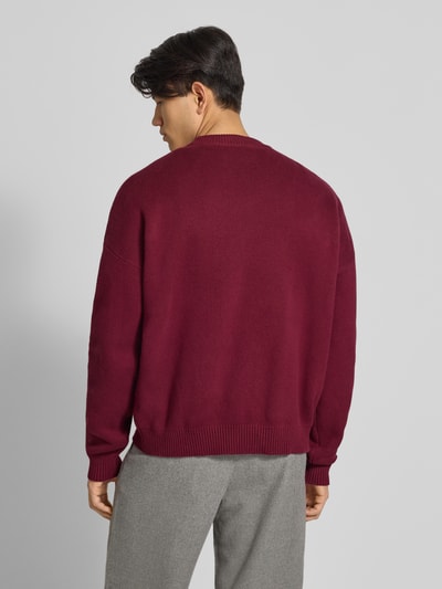 PROHIBITED Gebreide pullover met ronde hals Bordeaux - 5