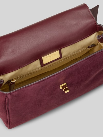 Lauren Ralph Lauren Kleine Satchel aus Kalbnappaleder mit Tuchdetail Modell 'FARRAH' Dunkelbraun 5
