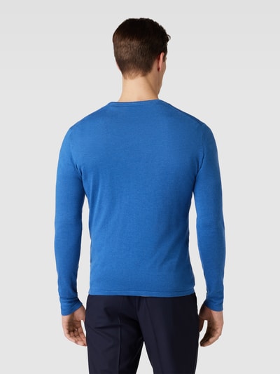 Christian Berg Men Strickpullover in unifarbenem Design  Royal 5